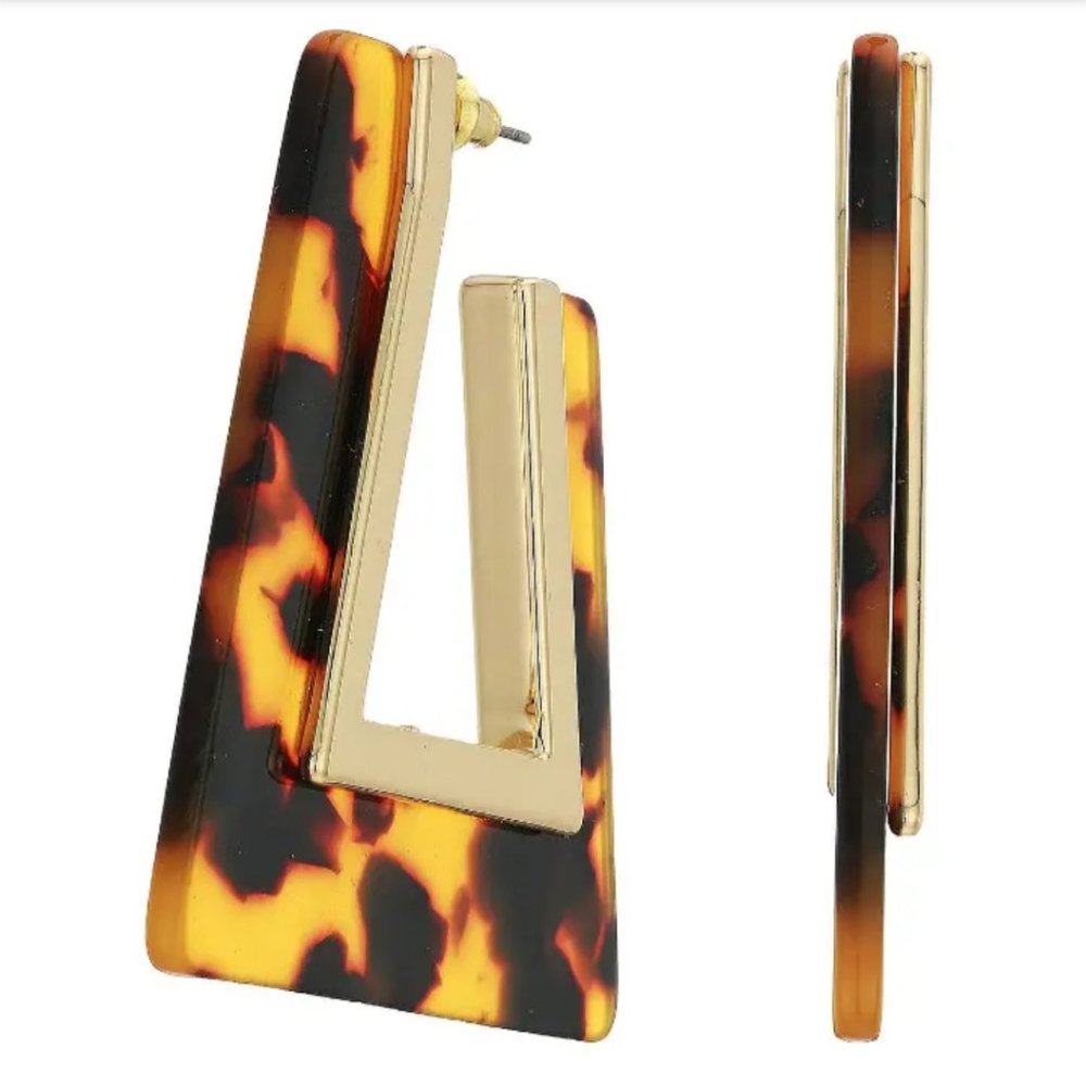 Rebecca Minkoff gold tone tortoise earrings